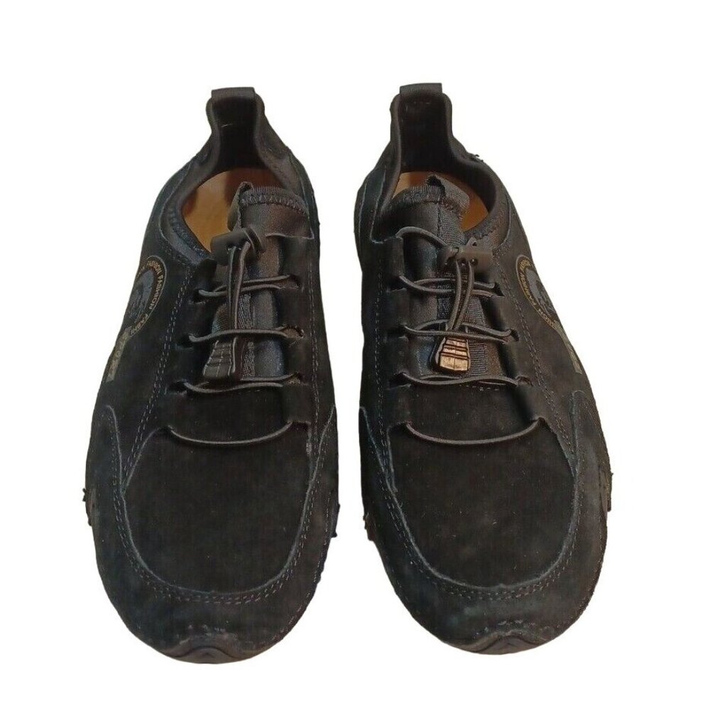 ✅Mens 41 Black Genuine Leather Casual Driving Shoes Lounging Loafer Sneaker - Picture 6 of 10